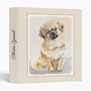 Tibetan Spaniel Painting - Cute Original Dog Art 3 Ring Binder
