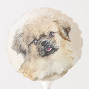 Tibetan Spaniel Painting - Cute Original Dog Art Balloon