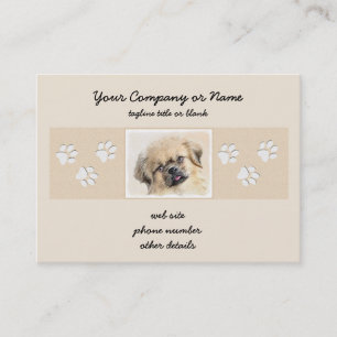 Tibetan Spaniel Painting - Cute Original Dog Art Business Card
