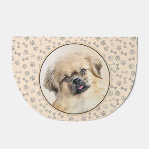Tibetan Spaniel Painting - Cute Original Dog Art Doormat