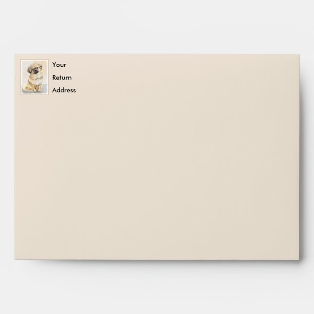 Tibetan Spaniel Painting - Cute Original Dog Art Envelope (Front)