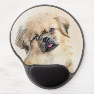 Tibetan Spaniel Painting - Cute Original Dog Art Gel Mouse Pad