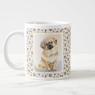Tibetan Spaniel Painting - Cute Original Dog Art Giant Coffee Mug