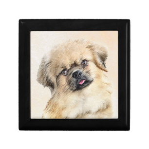 Tibetan Spaniel Painting - Cute Original Dog Art Gift Box
