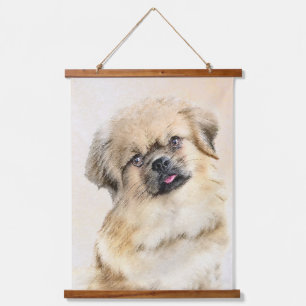 Tibetan Spaniel Painting - Cute Original Dog Art Hanging Tapestry