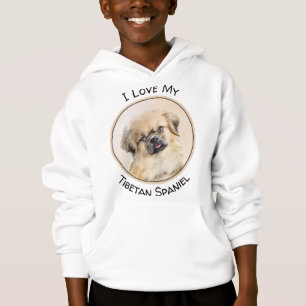 Tibetan Spaniel Painting - Cute Original Dog Art Hoodie