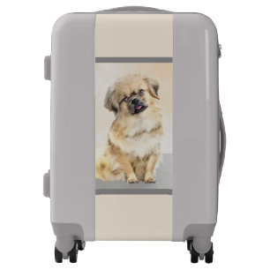 Tibetan Spaniel Painting - Cute Original Dog Art L Luggage