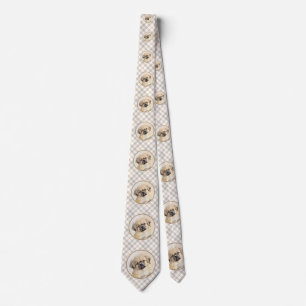 Tibetan Spaniel Painting - Cute Original Dog Art Neck Tie