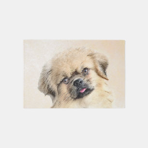Tibetan Spaniel Painting - Cute Original Dog Art Rug