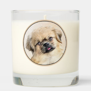 Tibetan Spaniel Painting - Cute Original Dog Art Scented Candle