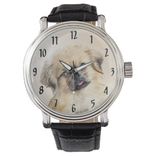 Tibetan Spaniel Painting - Cute Original Dog Art Watch