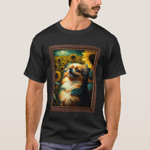 Tibetan Spaniel Painting Sunflower Flower Mom Wome T-Shirt