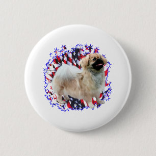 Tibetan Spaniel Patriot Button