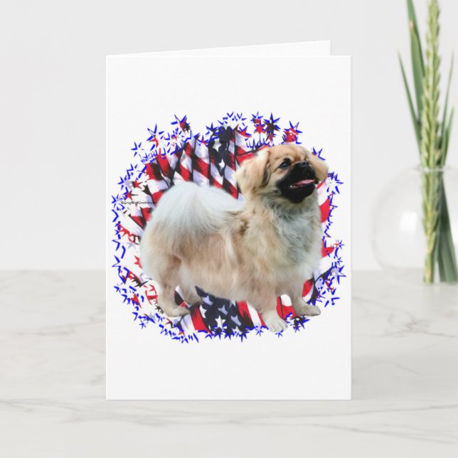 Tibetan Spaniel Patriot Card (Front)