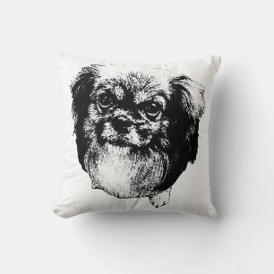Tibetan Spaniel Pillow – Elegant Ink Dog Art