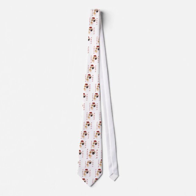 Tibetan Spaniel Santa Paws Neck Tie (Front)