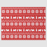 Tibetan Spaniel Silhouettes Christmas Pattern