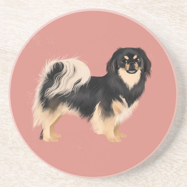 Tibetan Spaniel (Tri Color) Coaster (Front)