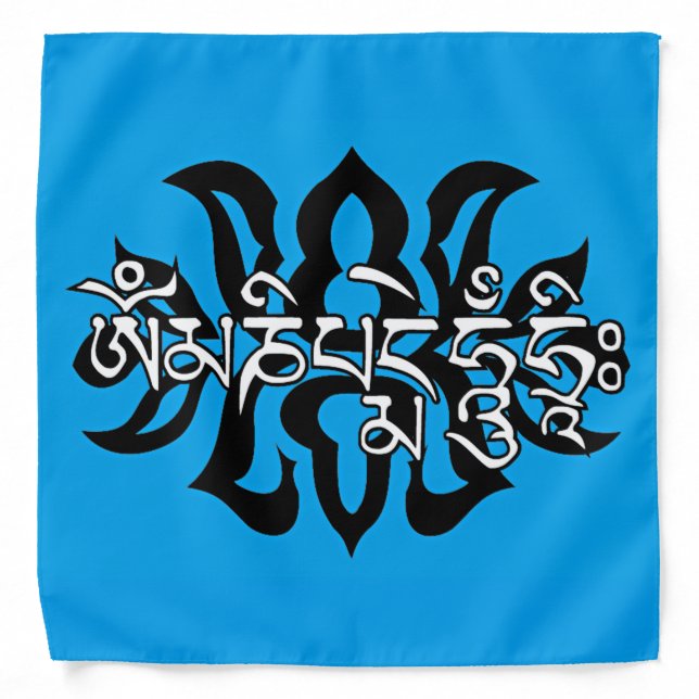 Tibetan Spiritual Gift for HIM/Om Ma Ni Pad Me Hum Bandana (Front)