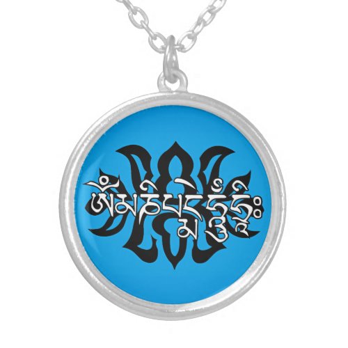 Tibetan Spiritual Gift for HIMOm Ma Ni Pad Me Hum Silver Plated Necklace