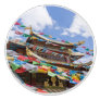 Tibetan Temple with prayer flags - Yunnan, China Ceramic Knob