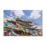 Tibetan Temple with prayer flags - Yunnan, China Doormat