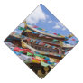 Tibetan Temple with prayer flags - Yunnan, China Graduation Cap Topper