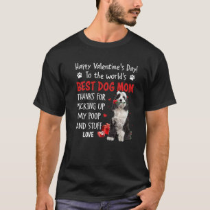 Tibetan Terrier Best Dog Mom Valentines Day Funny T-Shirt
