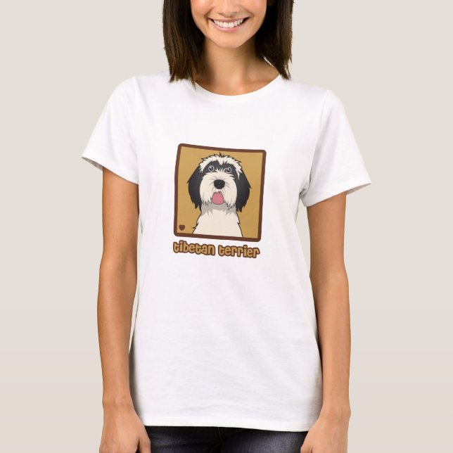 Tibetan Terrier Cartoon T-Shirt (Front)