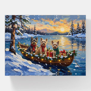 Tibetan Terrier Christmas Boat Holiday Paperweight