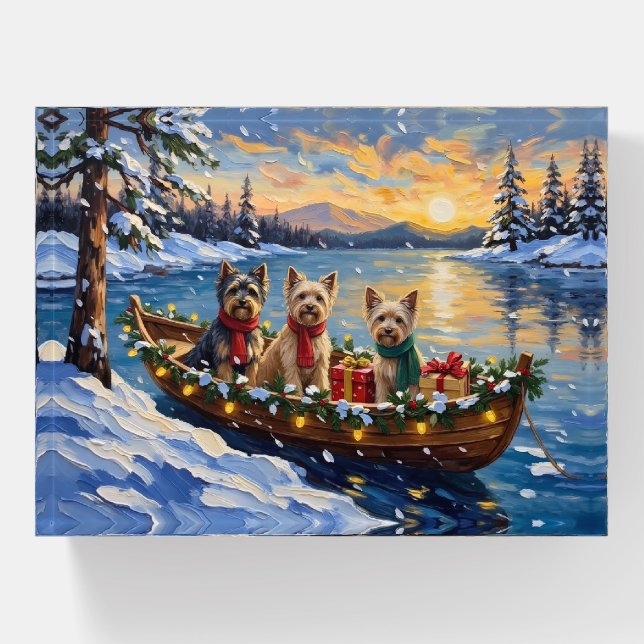 Tibetan Terrier Christmas Boat Holiday Paperweight (Front)