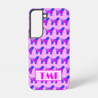 Tibetan Terrier Cute Dog Pink Silhouette Monogram Samsung Galaxy S22 Case