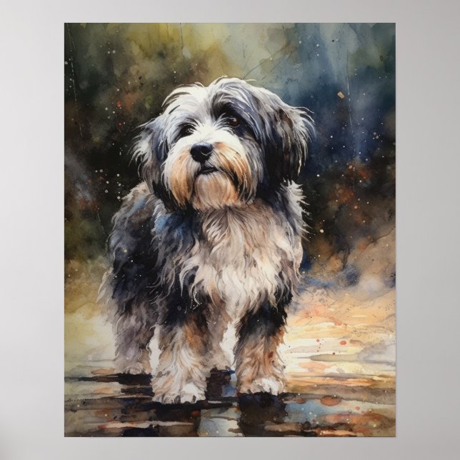Tibetan Terrier Dog Art Print Poster (Front)