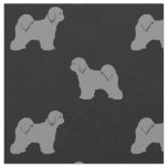 Tibetan Terrier Dog Breed Silhouettes Patterned Fabric