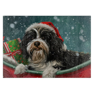 Tibetan Terrier Dog Christmas Festive Cutting Board