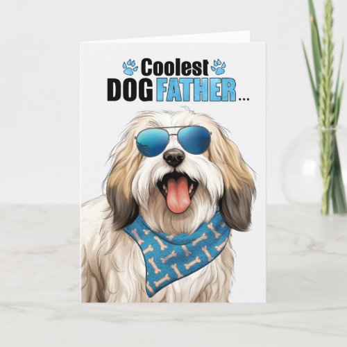 Tibetan Terrier Dog Coolest Dad Fathers Day Holiday Card