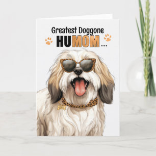Tibetan Terrier Dog Greatest HuMOM Mother's Day Holiday Card