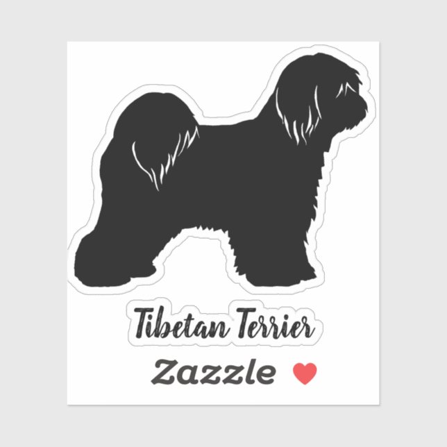 Tibetan Terrier Dog Silhouette Vinyl Sticker (Sheet)