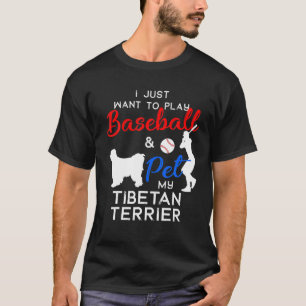 Tibetan Terrier Funny Baseball Dog Owner Lover Xma T-Shirt
