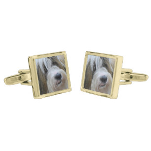 Tibetan Terrier Gold Cufflinks