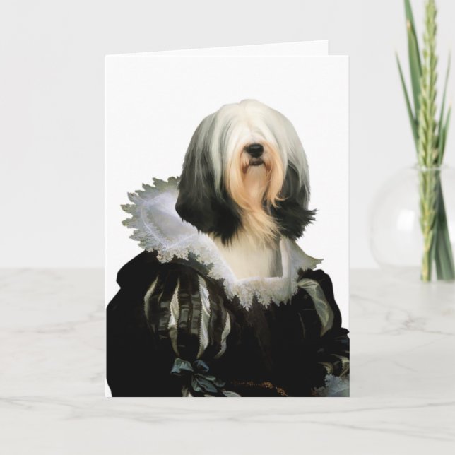 Tibetan Terrier Greeting Card Nobility Dogs Gift (Front)