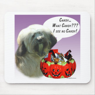 Tibetan Terrier Halloween Candy Mouse Pad