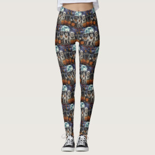 Tibetan Terrier Halloween Spooky Leggings