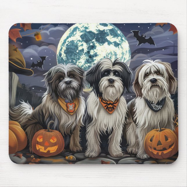 Tibetan Terrier Halloween Spooky Mouse Pad (Front)