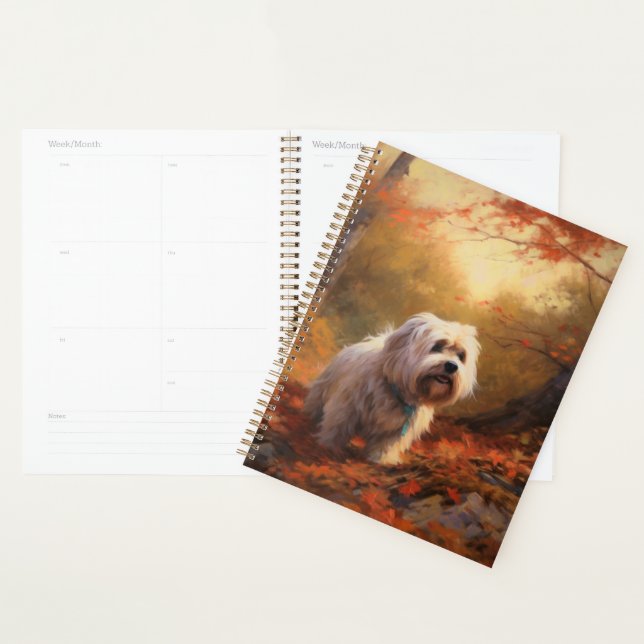 Tibetan Terrier in Autumn Leaves Fall Inspire  Planner (Display)