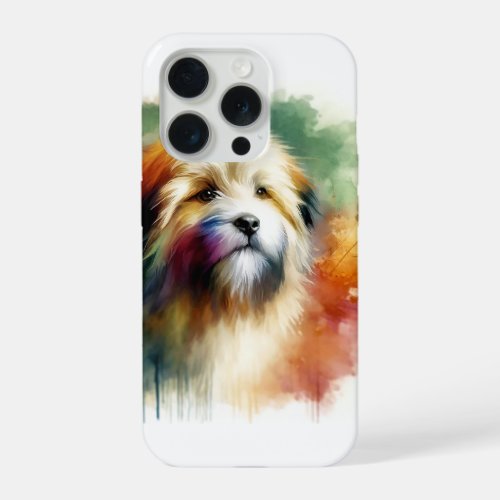 Tibetan Terrier in Colors AREF803 _ Watercolor iPhone 15 Pro Case