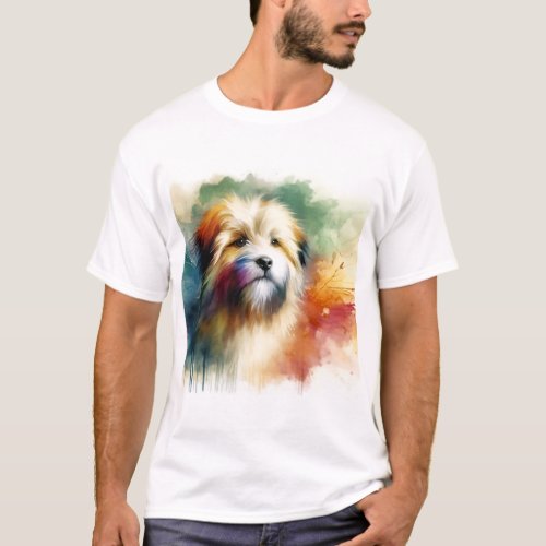 Tibetan Terrier in Colors AREF803 _ Watercolor T_Shirt