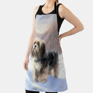 Tibetan Terrier Let It Snow Christmas Apron