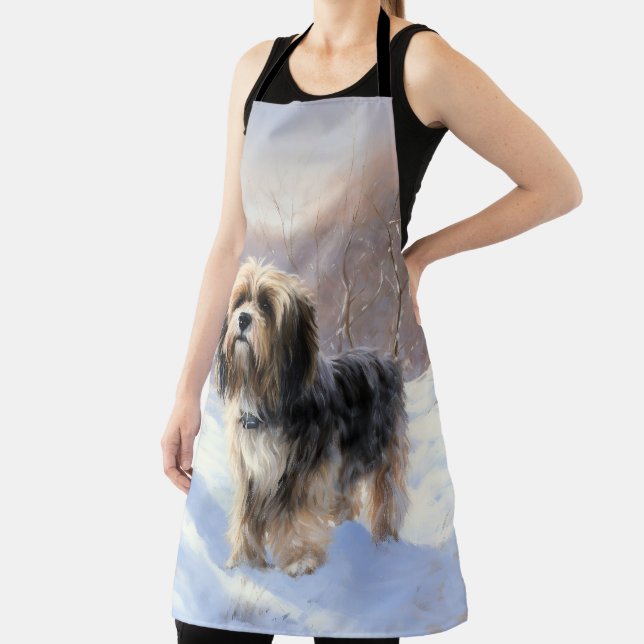 Tibetan Terrier Let It Snow Christmas  Apron (Insitu)