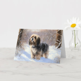 Tibetan Terrier Let It Snow Christmas  Card